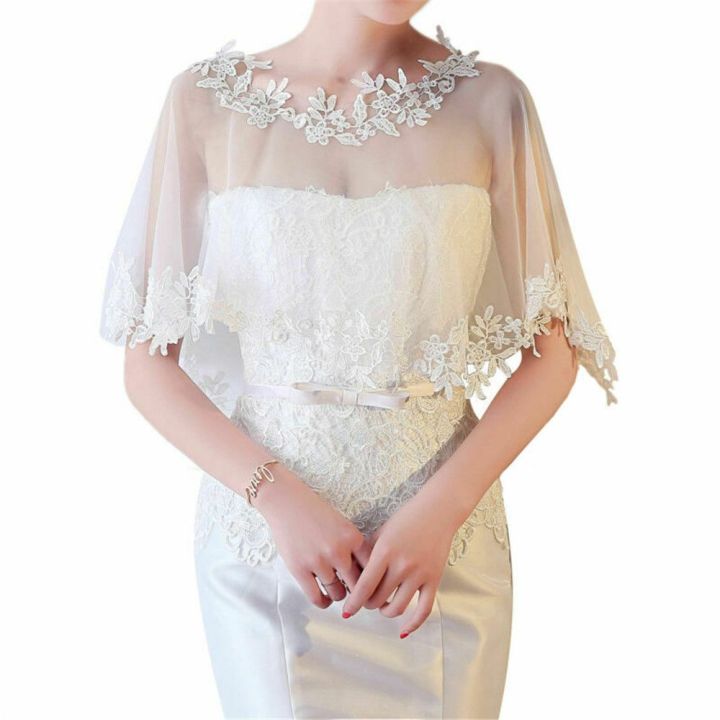 Women%20Party%20Bridal%20Casual%20Lace%20Shawl%20Wedding%20Cape%20Evening%20Dress%20Cape%20Style%20Shawl%20Elegant%20Light%20Sheer%20Gauze%20-%20Image%204