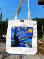 Full Starry Night Hand Painted Tote Bag. 