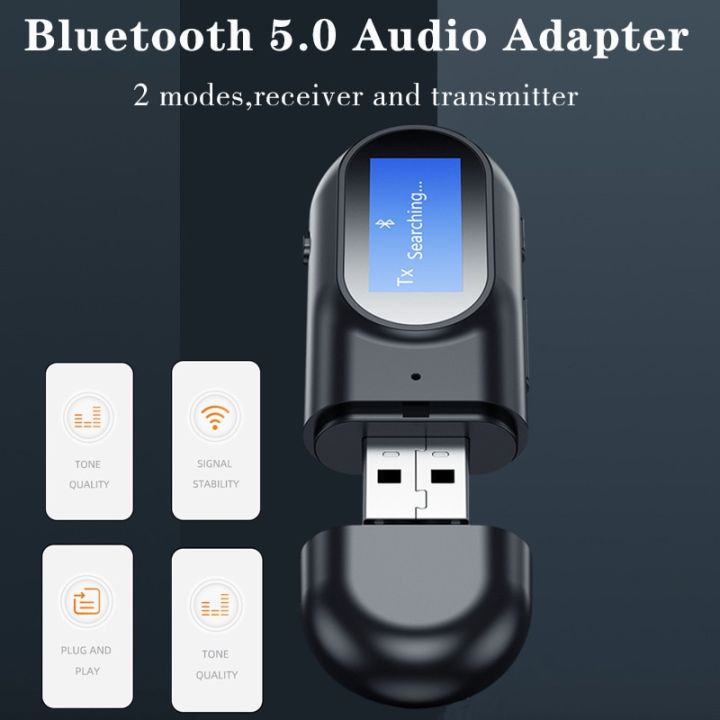 Bluetooth%205.0%20Receiver%20Transmitter%20Audio%20Adapter%20LCD%20Display%203.5mm%20Aux%20Wireless%20Stereo%20Music%20Adapter%20For%20TV%20PC%20Car%20Speaker%20-%20Image%205