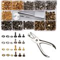 240Pcs/Set Leather Rivets Double Cap Rivet with 4Pcs Fixing Tools.
