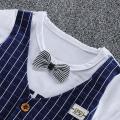 Toddler Baby Kids Boys Bow Vest T shirt Tops Plaid Shorts Set Outfits Clothes.