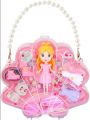 new collection Plastic Doll Toy with DIY Princess Styling, Featuring Dress, Ring, Bracelet, Necklace Accessories, and A Pet Dog. Creative Doll Styling and Dressing set, Portable shell-shaped bag. For ages 3+. 