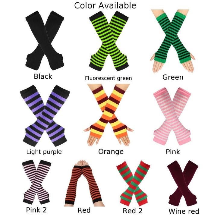 Striped%20Winter%20Long%20Gloves%20Knit%20Sleeves%20Warm%20Half-Finger%20Fingerless%20Arm%20Cover%20Brace%20Men%20Women%20Work%20Solid%20Wool%20Soft%20Gloves%20-%20Image%206