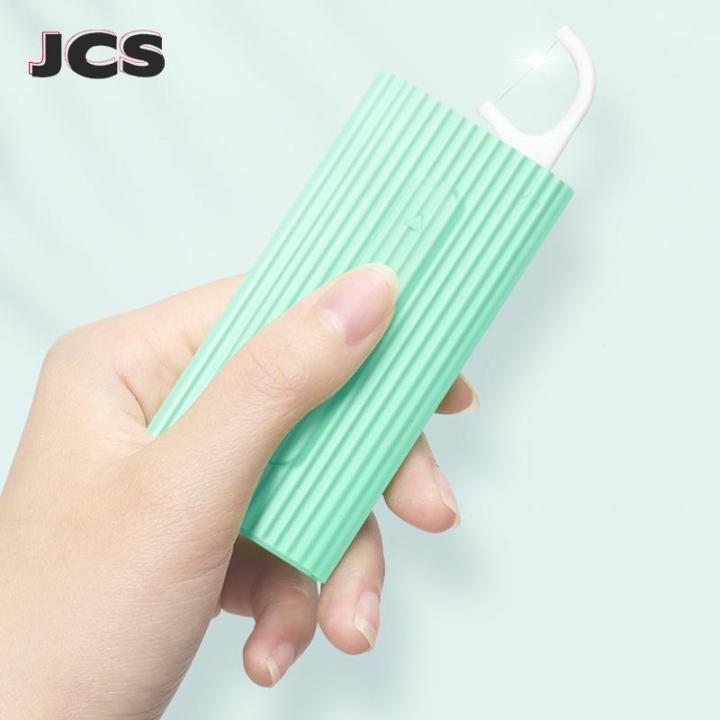 1PC Portable Teeth Stick Tooth Cleaning Automatic Dental Floss Box With 10pc Floss Toothpick Oral Hygiene Care Tool Color Random