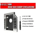 High Quality Universal Caddy 9.5mm ( Comparable Fit: 9mm) SATA to SATA 2nd SSD HDD Hard Drive Caddy, Support All Brand Laptop. 