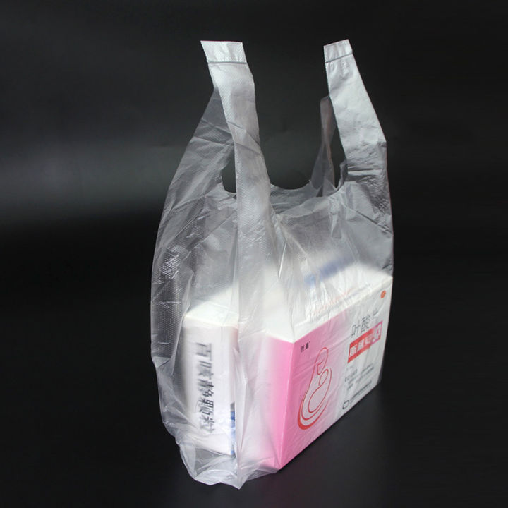 Factory direct supply white transparent T-shirt bags, portable plastic bags, food bags, takeaway convenience bags, supermarket shopping bags