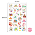 1 Sheet Cartoon Happy Birthday Kawaii Stickers Laptop Guitar Motorcycle Luggage Skateboard Bicycle Kids Toy Sticker Decal. 