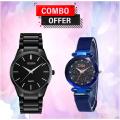 BUY 1 GET 1, Stainless Steel Couple Analog Watch For Men , Combo Offer.