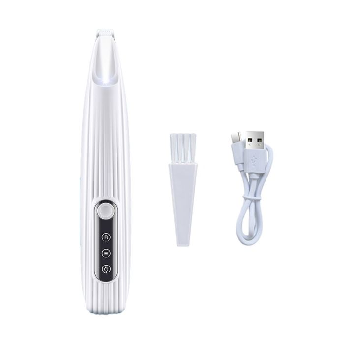 【Special Promotion】 Grooming Tool Kit Rechargeable Electric Dog Clippers with LED Light Cat Paws Trimmer Low Noise Pink White Electric Pet Trimmer