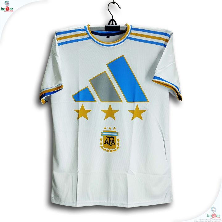 Argentina Short Sleeve Football Jersey For Men - Half Sleeve T Shirt - Argentina Football Jersey