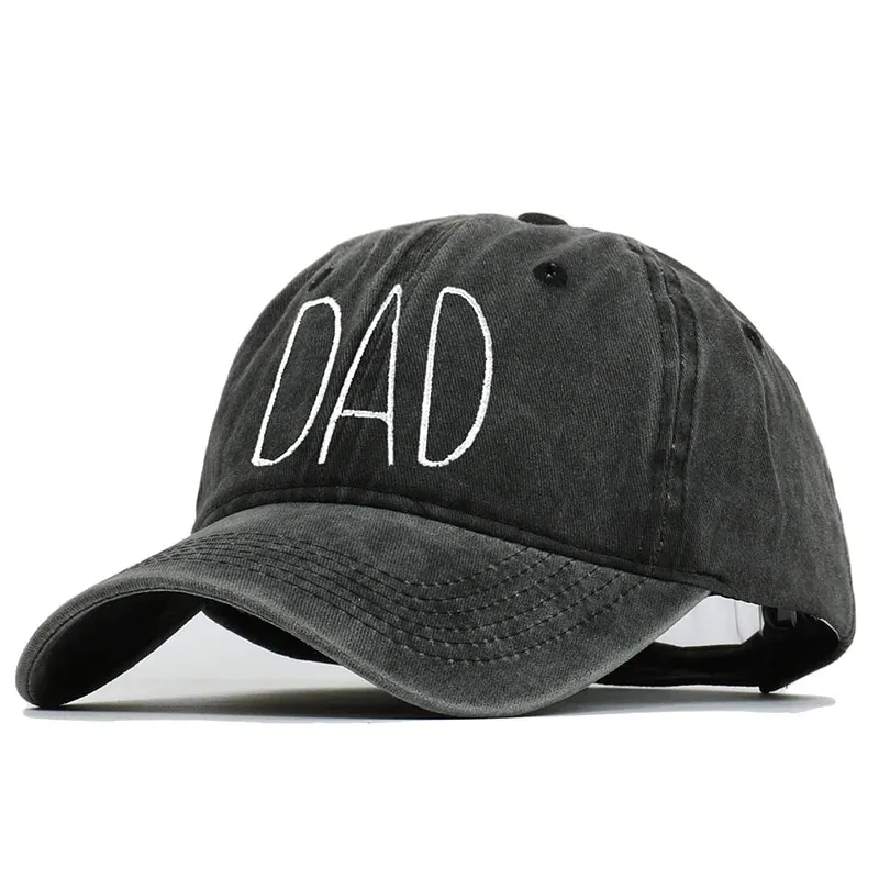 New DAD MOM Embroidery Baseball Caps Men Women Retro Washed Cotton