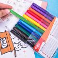 Deli EC10003 Washable 12 Color Felt Pen/Signing Pen. 