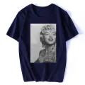 T-Shirt Marilyn Monroe Tattoo White The Happiness Is Have My TShirt New Top Christmas Gifts Men Tee Funny Shirt. 