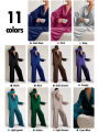 Low Cut Fashion Pajamas Set For Women Loose Casual Long Sleeve Trouser Suits Solid Satin Silk Female Home Fitted Tops 2-Pce. 