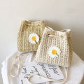 Women Daisy Mini Chain Messenger Bag Girl Versatile Woven Bucket Bag Shoulder Bag. 