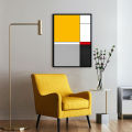 Piet Mondrian Art Prints Canvas Poster Yellow Black Abstract Geometric Painting Gallery Wall Art Picture Living Room Home Decor.