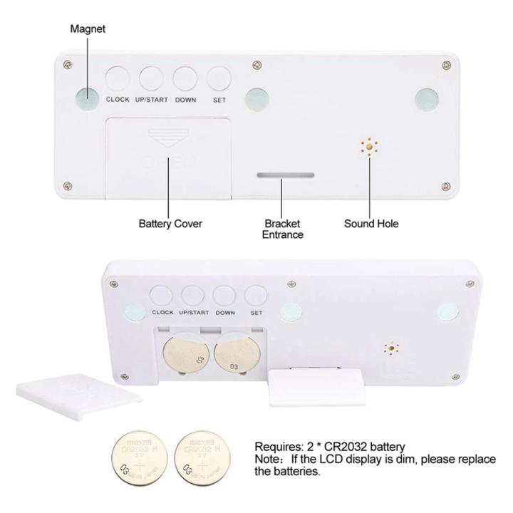 FORIDE 2X Big Digital Countdown Days Timer Clock - 999 Days Count Down Clock Timer for Graduation Lab Kitchen (White)