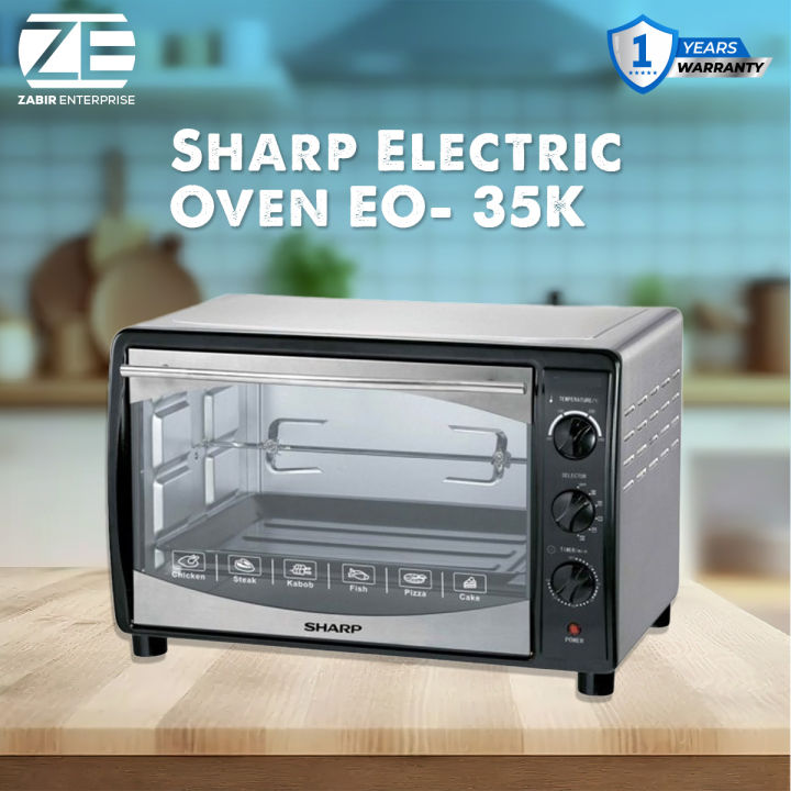 SHARP EO-35K-3 ELECTRIC OVEN 35Liters-Black, Convection With Rotisserie Function.