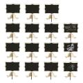 Individual 15 Pack Mini Chalkboards Place Cards with Easel Stand - Wood Rectangle Small Chalkboard Signs for Wedding, Birthday Parties, Table Numbers, Food Signs and Special Event Decoration.