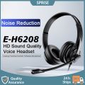 SPRISE H6208 Noise Cancelling Headset Conference Call Center Headphone USB & 3.5mm with Stereo Sound Rotating Mic Adjustable Headband. 