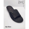 Zip Line Series Dark Color Fashion Slippers. 