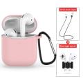 4 Pcs/set For Apple AirPods 2 Wireless Charger Protective Silicone Case Cover Accessories Set.