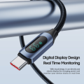 Toocki Digital Display USB Type C Cable Fast Charge 6A 66W USB C Charging Data Cable For Huawei Mate 50 40 Pro Xiaomi Samsung. 