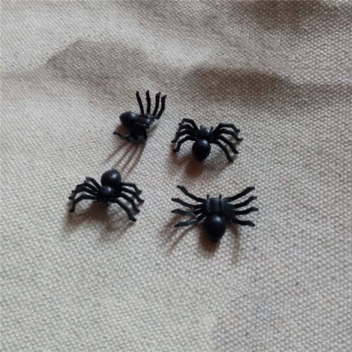 150X%20Plastic%20Black%20Spider%20Trick%20Toy%20Halloween%20Haunted%20House%20Prop%20Decor%20-%20Image%204