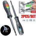 2PCS/SET Mini Digital Voltage Tester Pen AC Non-contact Induction Test Pencil Voltmeter Power Detector Magnetic Screwdriver. 
