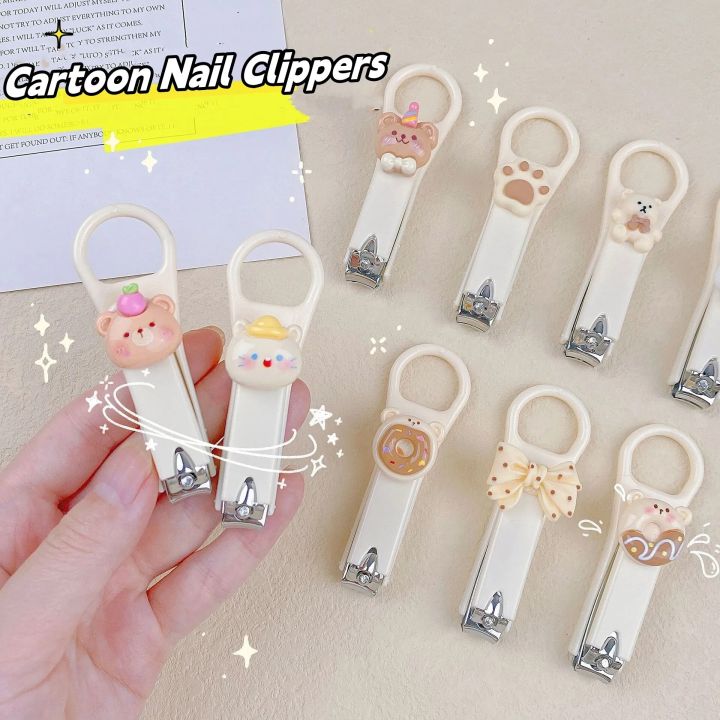 Cute%20Cartoon%20Nail%20Clippers%20Creative%20Bear%20Bow%20Animal%20Fingernail%20Cutter%20Cream%20Color%20Folding%20Anti-splash%20Manicure%20Nail%20Scissors%20-%20Image%202