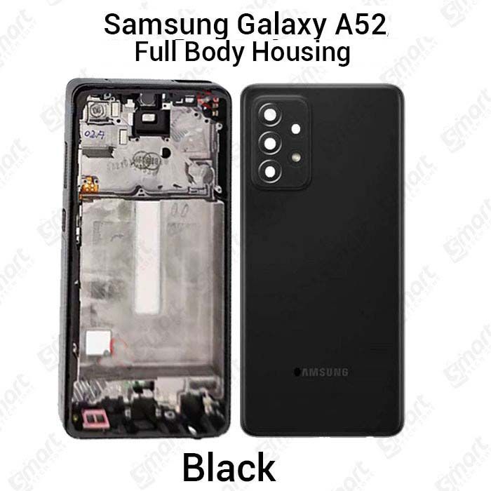 For Samsung Galaxy A52 A52s Full Body Housing (Side Frame + Back Panel Housing + Camera Glass Back shell) Replacement Spare Parts