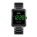 SKMEI SK1505 Black Stainless Steel Digital Watch For Men - Black. 