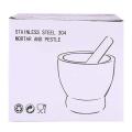 Stainless Steel Mortar and Pestle - Silver.