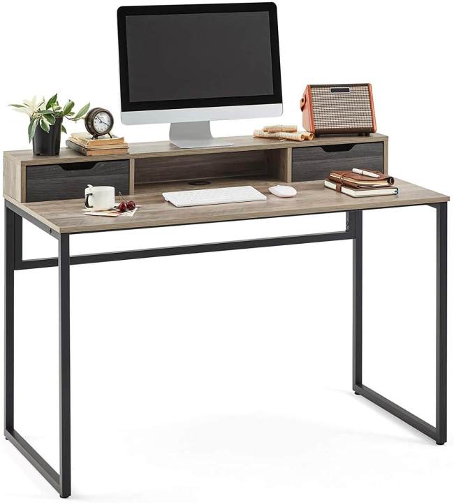 Computer Desk with 2 Storage Drawers, Gaming Table, Space Saver, Table ...