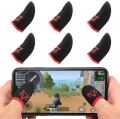 Cyber Fox 1 Pair(2 Pcs) Breathable Mobile Finger Sleeve / Sweatproof Gloves For Mobile Gaming - Black / Finger Grip For Gaming - Finger Sleeve.