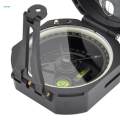 Style Camping Compass Mirror with Pouch Adjustable Declination for Outdoor Activities Navigation.