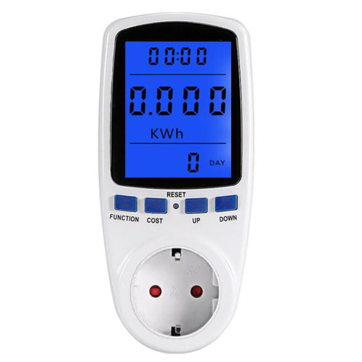 Socket Digital Wattmeter Power Consumption Watt Energy Meter KWh AC 230V Electricity with Backlights EU Plug