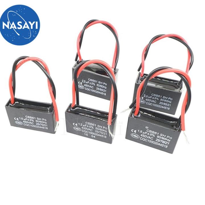 Cbb61 Fan Starting Capacitor 1uf / 1.2uf/1.5uf/1.8uf/2uf/2.2uf/2.5uf/2.7uf/3uf/3.5uf/4uf/4.5uf/5uf/6uf/7uf/8uf Ceiling Fan Range