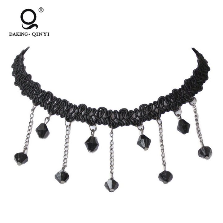 Black%20Flower%20Rhinestone%20Choker%20Necklace%20Women%20-%20Image%202