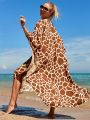 Verano 2021 Mujer Oversized Bohemian Leopard Sarong Printed Long Maxi Dress Pareos Tunic for Beach Robe de Plage Kaftan Playa. 