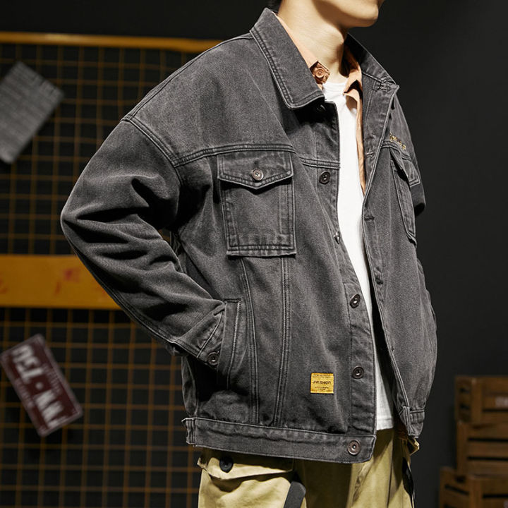 Denim Coat Men's Autumn and Winter New Fashion Brand Top Loose European Size Street Fashion Ruan Handsome Denim Shirt Jacket