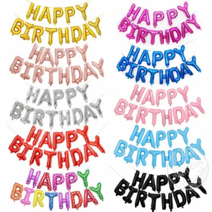 Happy Birthday Banner Foil Balloon Birthday Party Supplies, Happy Birthday Balloons for Party Decoration