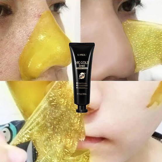 LAIKOU%202pcs%2024K%20Gold%20Foil%20Snail%20Mask%20Deep%20Cleansing%20Remove%20Blackheads%20Hydrating%20Repairing%20Oil-Control%20Whitening%20Facial%20Treatment%20-%20Image%203