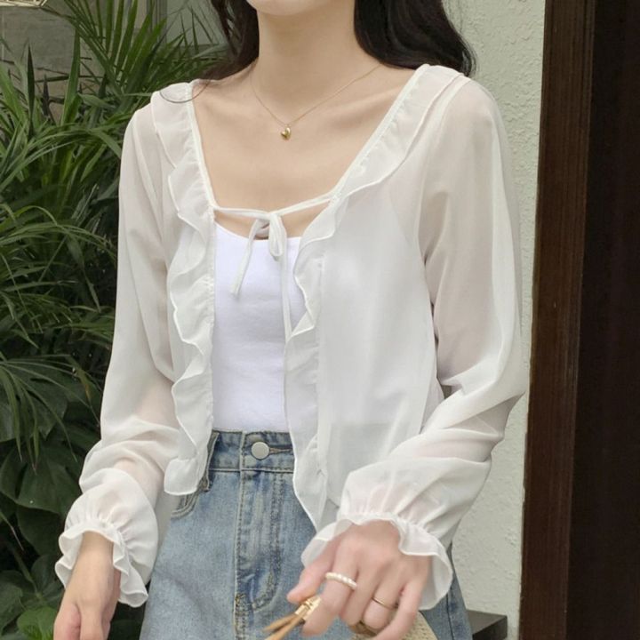 For%20Women%20Fairy%20Thin%20Long%20Sleeves%20Female%20Wraps%20Chiffon%20Summer%20Wrapped%20Poncho%20Lace%20Cardigan%20Sunscreen%20Shawl%20Short%20Top%20Coat%20Shawl%20-%20Image%208