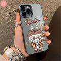 Luxury Trendy Brand Cute Sweet Pop Mart Labubu Casing Compatible for IPhone 13 15 11 14 12 Pro Max 7Plus XR XS X Max 15 8 7 14 Plus SE 2020 Cartoon Couples Plating Metal Lens Case.