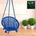 Round Cotton Swing Chair/Jhula – Handmade Hanging Hammock for Balcony, Indoor & Outdoor (100kg Capacity).
