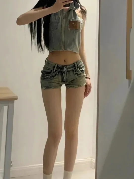 Slimming%20High-Rise%20Hot%20Pants%20for%20Hot%20Girls%20Summer%20Low%20Waist%20Denim%20Super%20Short%20Shorts%20Women's%20Slim%20Fit%20All-Match%20American%20High%20Street%20Wide-Leg%20Hot%20Pants%20-%20Image%202