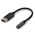 USB to 3.5mm Jack Audio Adapter,for PC, PS4,Mac Etc (0.6 Feet,Black).