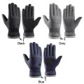 【New and Improved】 Riding Driving Gloves Fleece Autumn Winter Thick Plush Full Finger Mittens Furry Warm Mitts Men Gloves. 