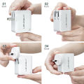 Lencent USB Charger Plug 4-Port USB Universal Travel Adaptor Plug 22W/5V 4.4A Wall Charger with Singapore/USA/EU/AUS Worldwide Travel Charger Adapter Multi Plug. 